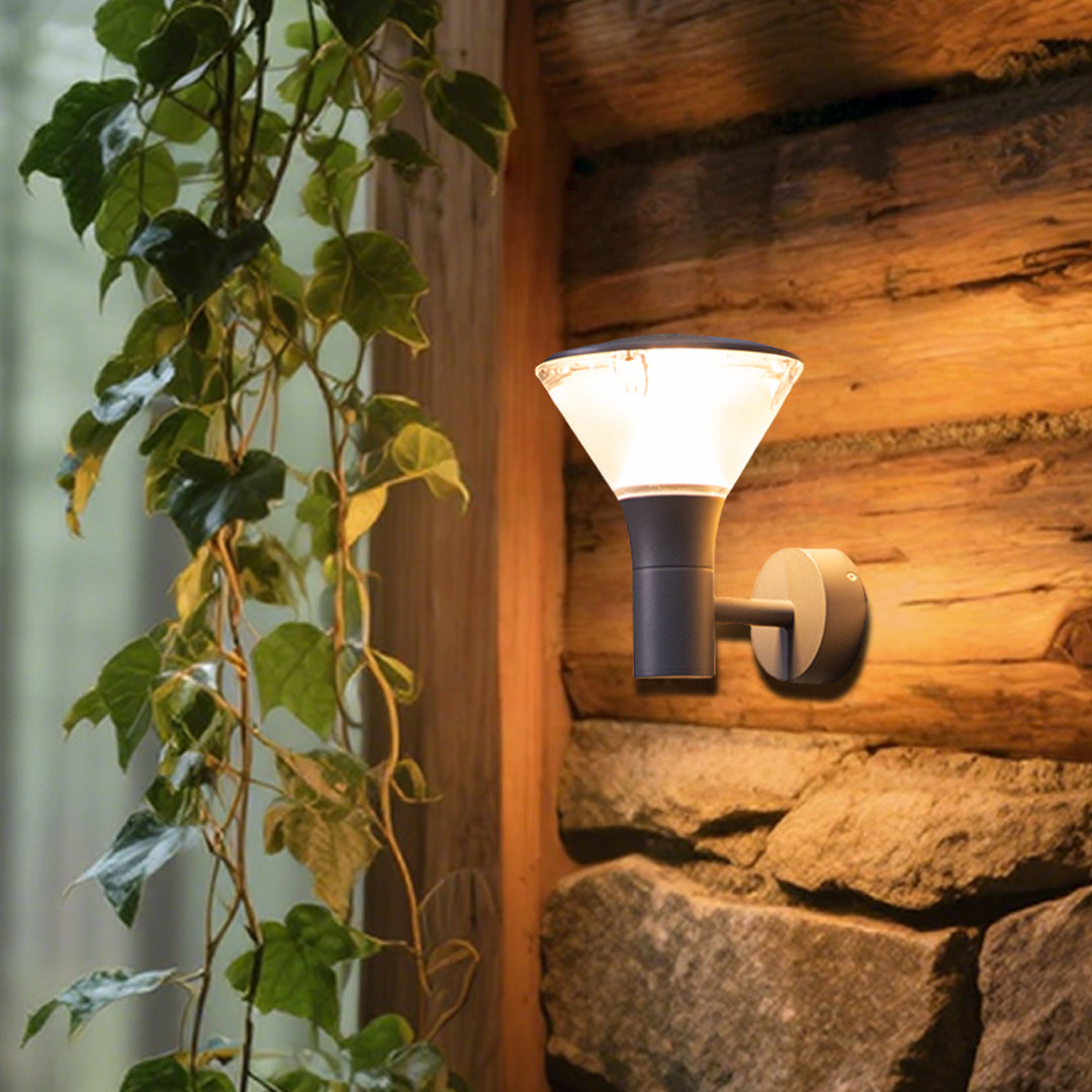 Verica sandgrå aluminium utendørs vegglampe, varm LED-vegglampe