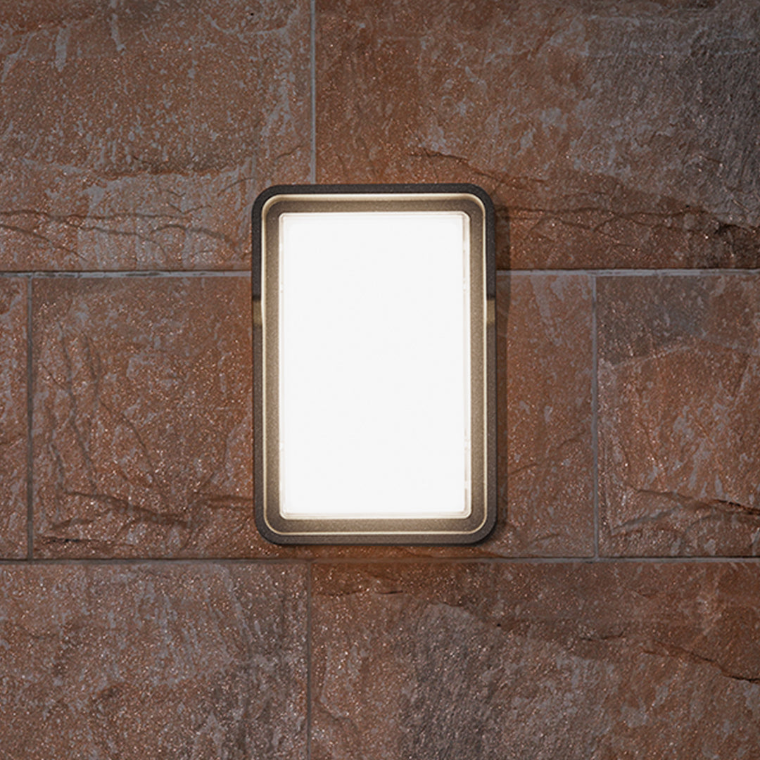 Applique murale LED Stan, aluminium noir flash carré pour l’extérieur  