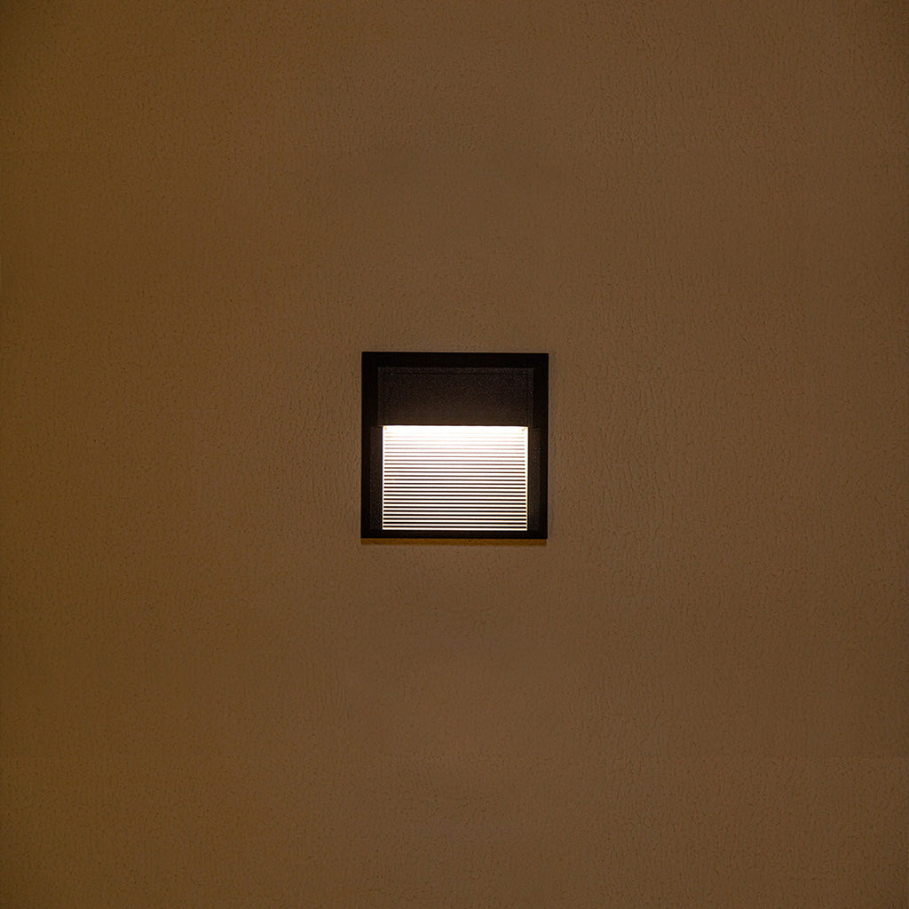 Geometriske LED-udendørs trinlys, runde eller firkantede, aluminium