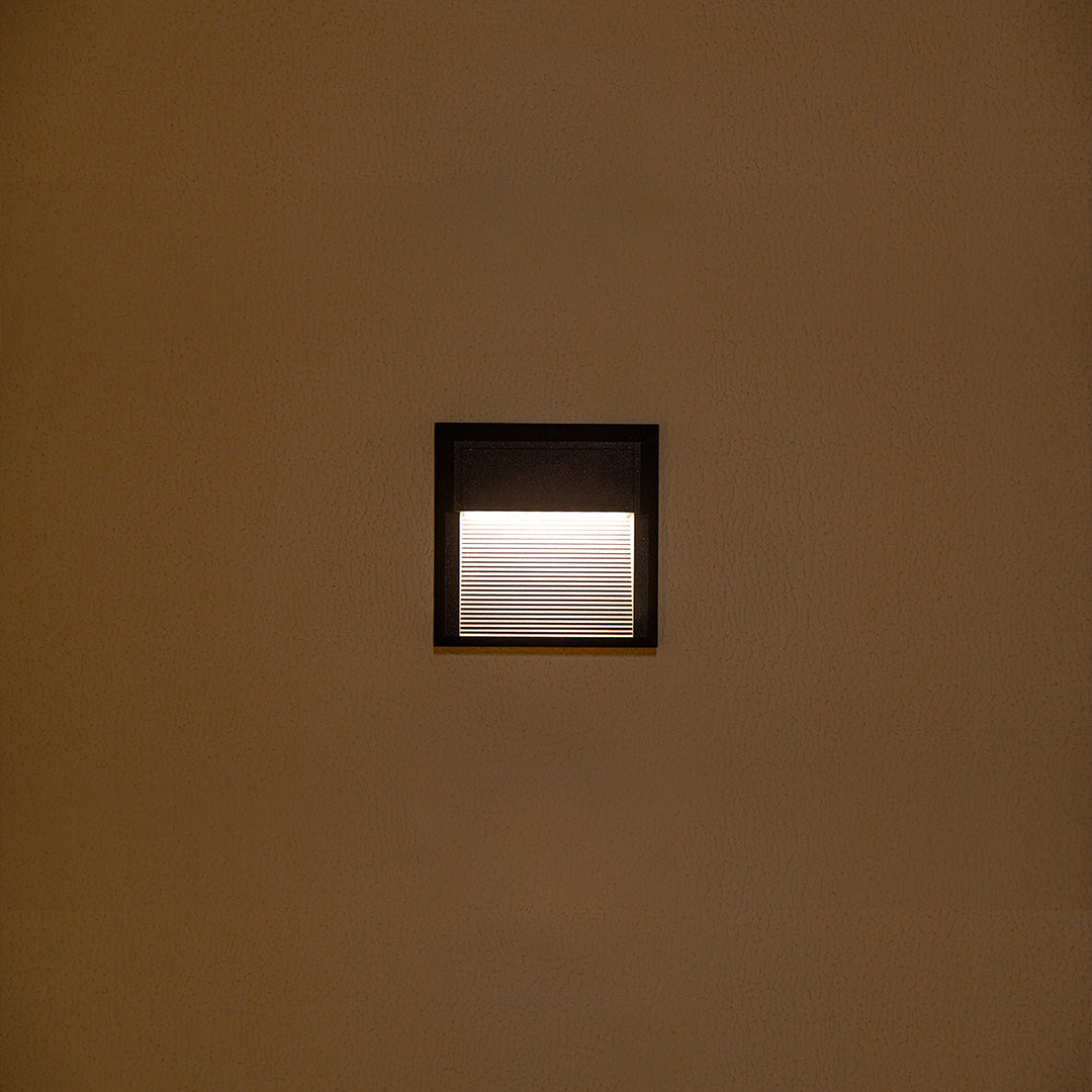 Geometriske LED-udendørs trinlys, runde eller firkantede, aluminium