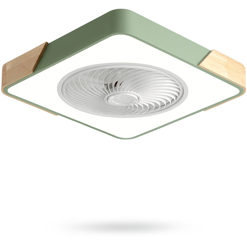 LED loftventilator med lys og fjernbetjening, trinløst dæmpbar