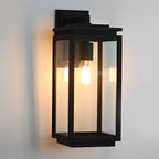 Jophine rektangulær utendørs vegglampe i svart aluminium