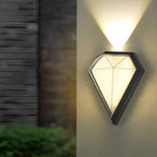 Geometrisk LED-væglampe, Timhea sort aluminium akryl væglampe