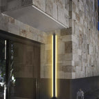 Linear LED Porch Sconce, Teres Black Iron Outdoor Wall Light