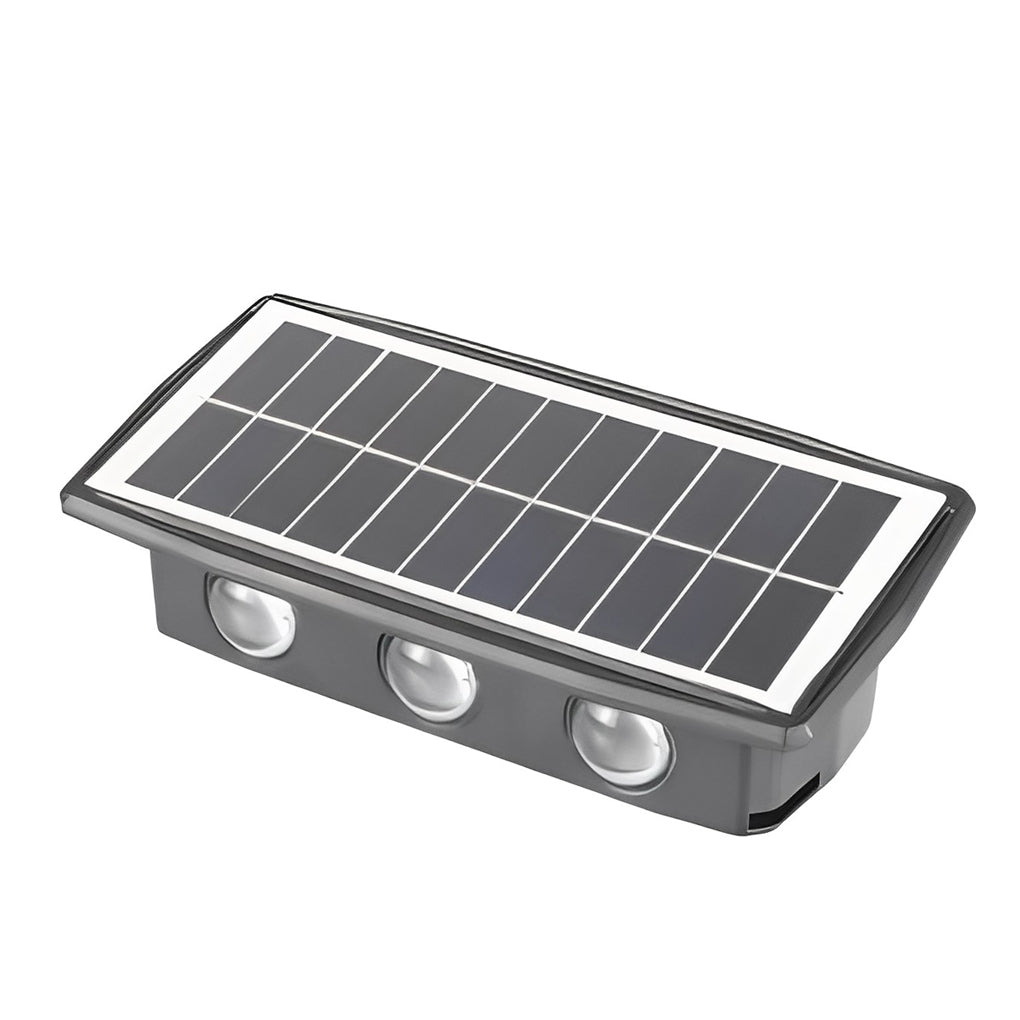 Soldier Solar LED Rectangular Outdoor Wall Lamp, Black ABS