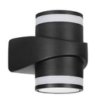 Rund udendørs vægvaske LED-lys i aluminium, sort finish