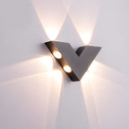 Washer-Style Aluminum Wall Light, V-Shaped Warm LED Beam, IP65 Rated