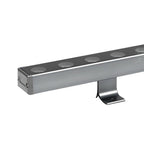 Lineær LED udendørs vægvaske-lys, børstet aluminium og glas