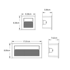 Morga Square Recessed Outdoor Step Light, Black Aluminum Finish