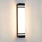 Rektangulært moderne LED udendørs væglampe, Serene stål og akryl væglampe