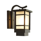 Lampe murale extérieure rétro, abat-jour en verre dépoli avec lumière LED chaude