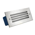 Quine Recessed Stair Light, Rectangular Stainless Steel Grille