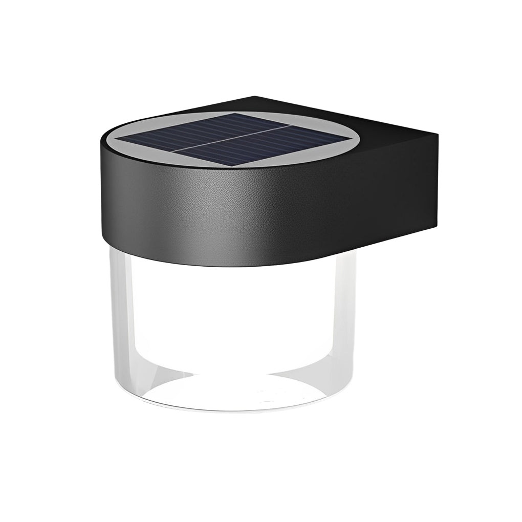 Square Solar Wall Light With Iron Frame, Minimalist LED Outdoor Sconce