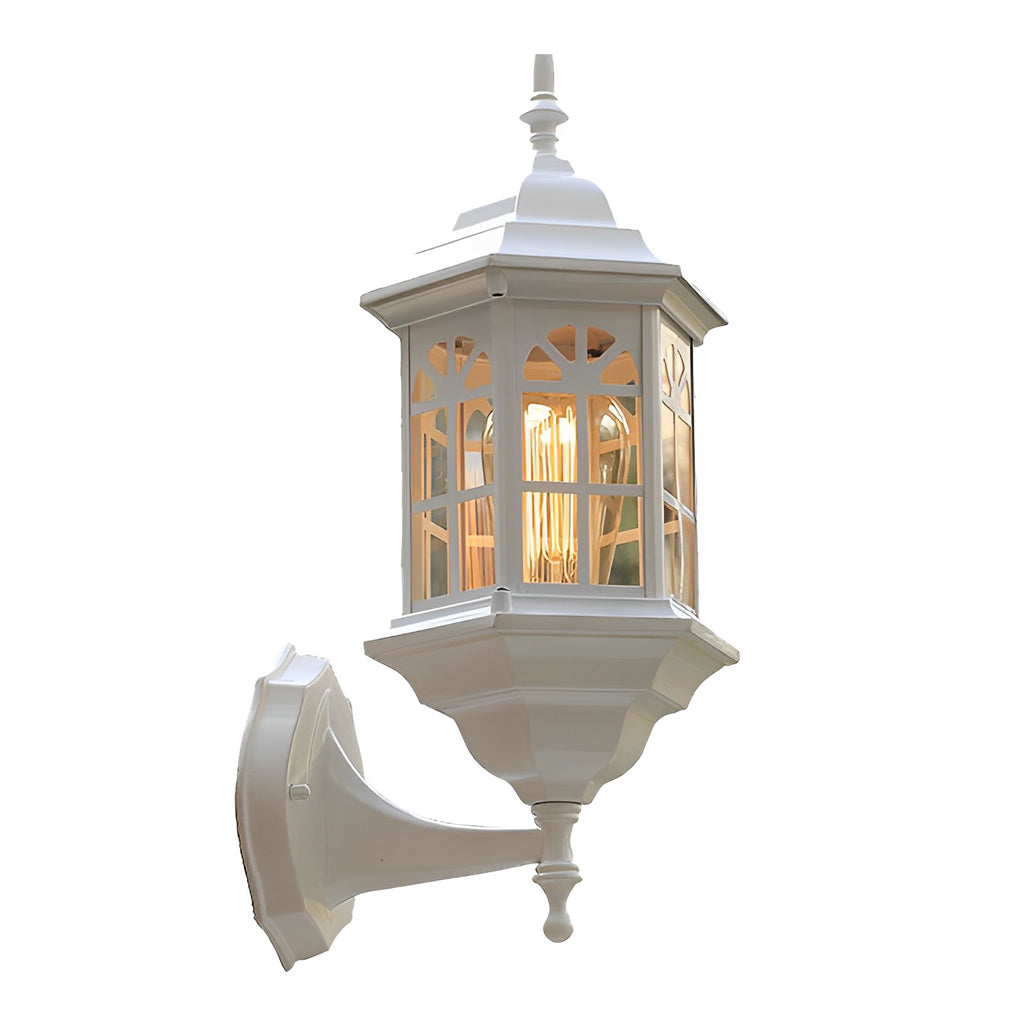 European-Style Outdoor Wall Lamp With Cast Aluminum Body And Glass Shade