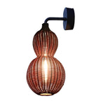 Woven Rattan Pendant Light With Gourd Silhouette, Outdoor Fixture