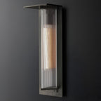 Vintage sort aluminiums LED-væglampe til udendørs brug, med solcellemulighed