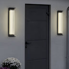Quenna Modern LED Strip Outdoor Wall Light, Black Stainless Steel Design