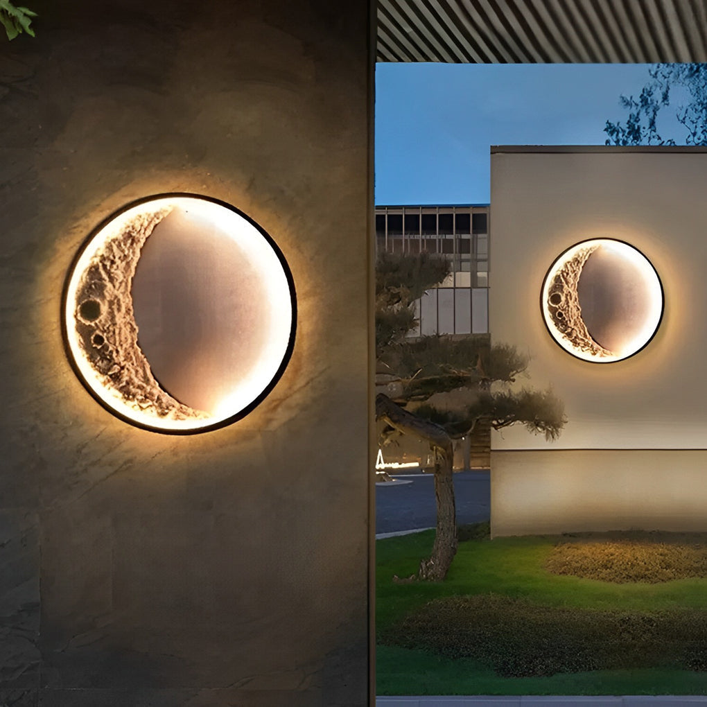 Sigmn Crescent Moon aluminium vegglampe for utendørsområder