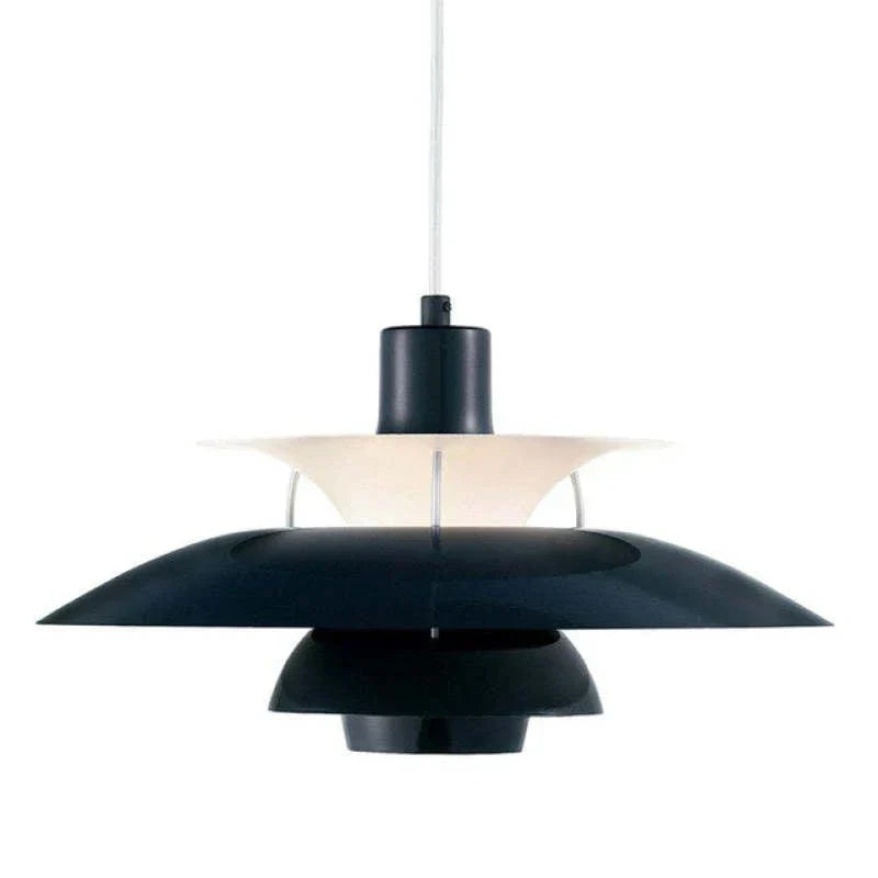 Multicolor Pendant Light With LED Glow, Tiered-Shade Retro Ceiling Lamp