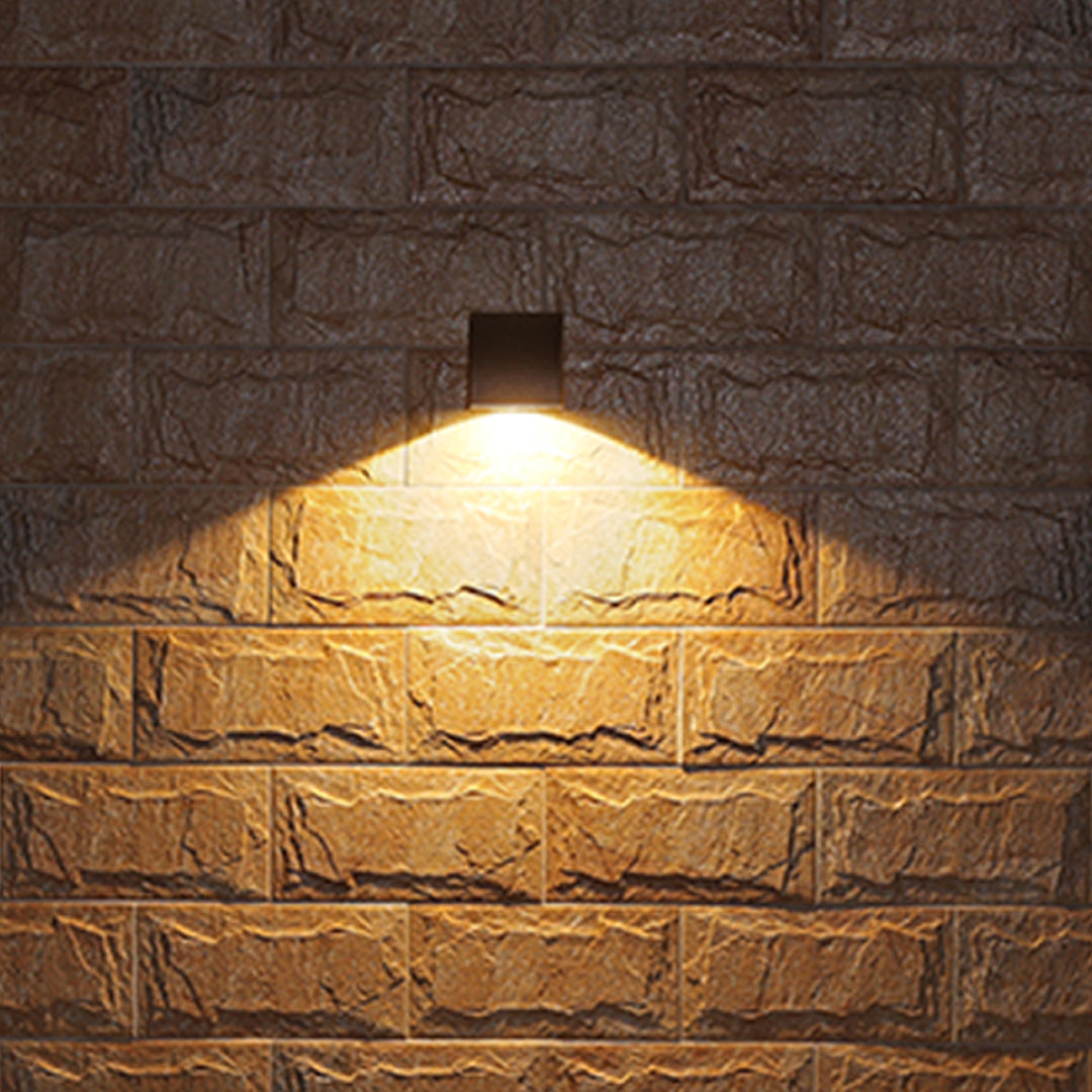 Luz de Parede Exterior em Vidro Industrial, Alumínio Preto Minimalista