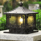 Nydia European Pillar Light, Coffee-Gold Aluminum Garden Lamp