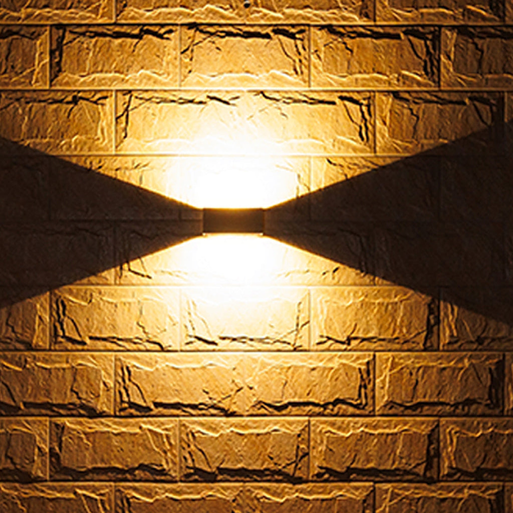 Up And Down Nordic Aluminum Outdoor Wall Light With Glass Shades