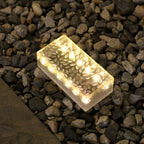 Acrylic Solar Step Lights, Dusk-To-Dawn LED Deck Lighting, Set Of 2