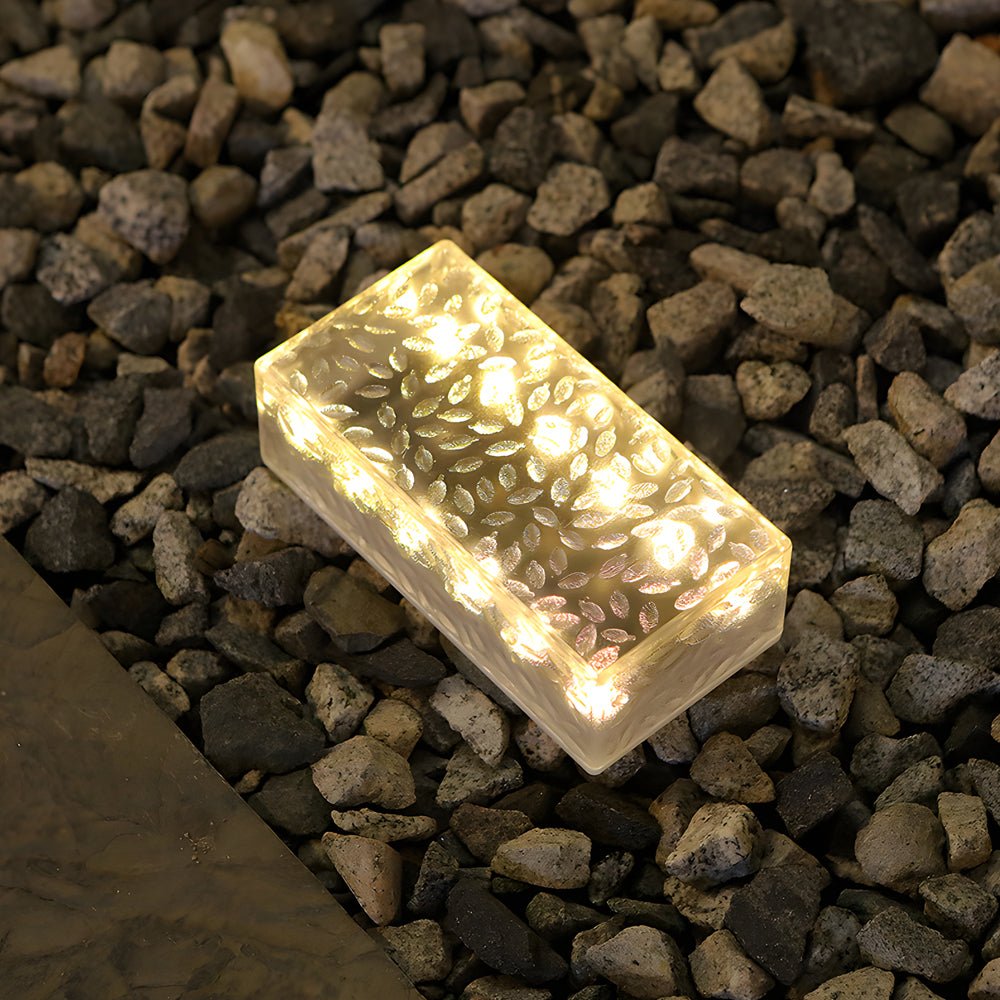 Acrylic Solar Step Lights, Dusk-To-Dawn LED Deck Lighting, Set Of 2