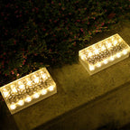 Acrylic Solar Step Lights, Dusk-To-Dawn LED Deck Lighting, Set Of 2
