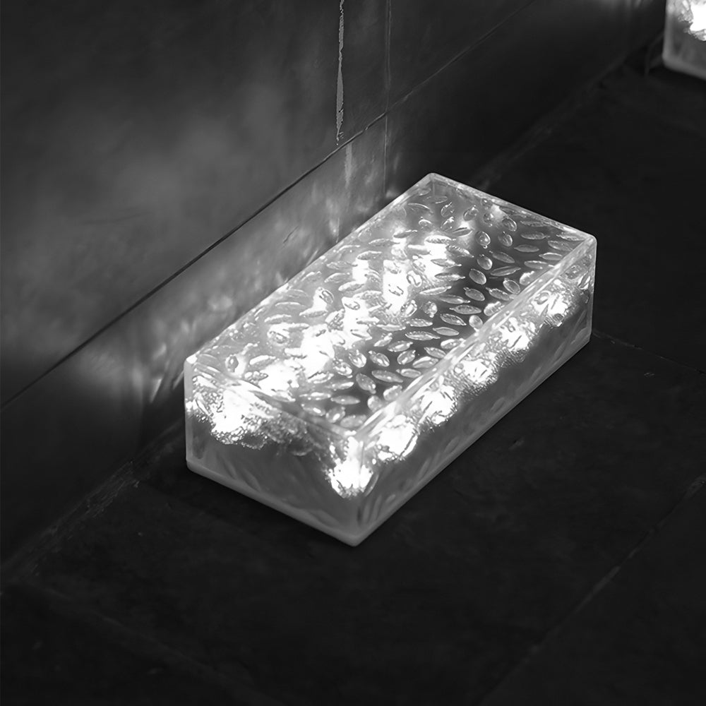 Acrylic Solar Step Lights, Dusk-To-Dawn LED Deck Lighting, Set Of 2