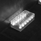 Acrylic Solar Step Lights, Dusk-To-Dawn LED Deck Lighting, Set Of 2