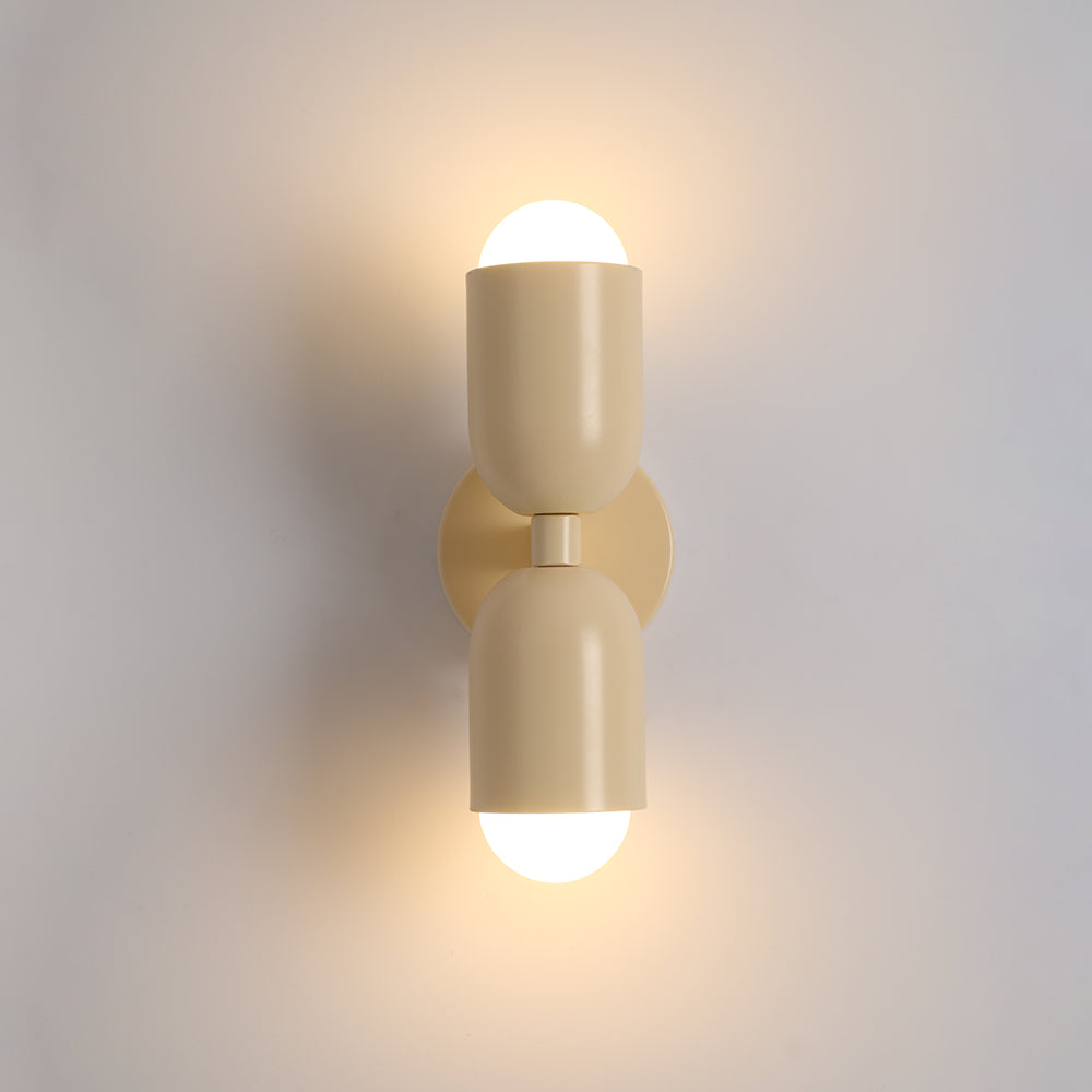 Double-Headed Wall Light, Colorful Painted Metal Shades, E26 LED Included