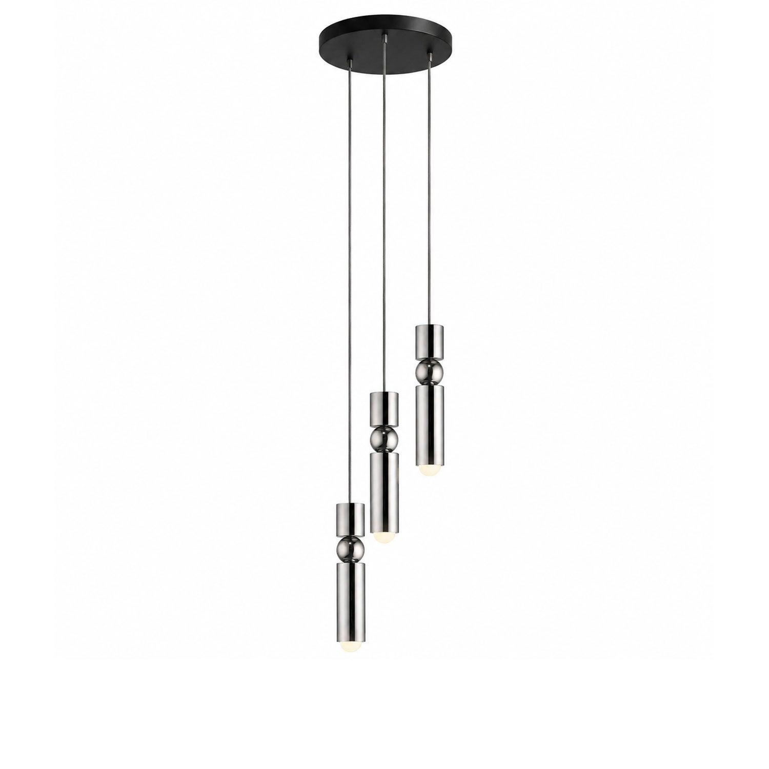 Pendant Light, Geometric Cylinder Cluster, E27, Black, Chrome or Gold
