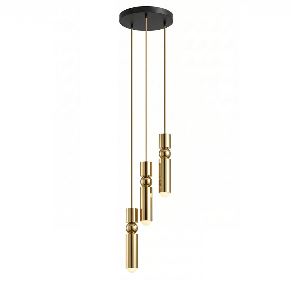 Pendant Light, Geometric Cylinder Cluster, E27, Black, Chrome or Gold