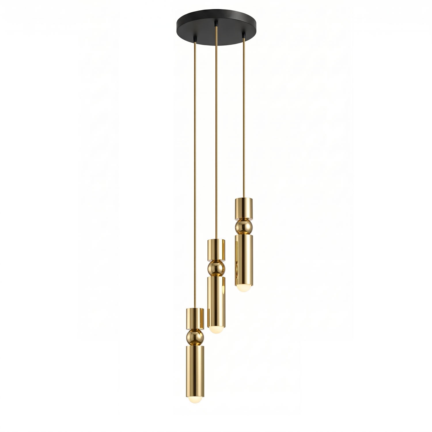 Pendant Light, Geometric Cylinder Cluster, E27, Black, Chrome or Gold
