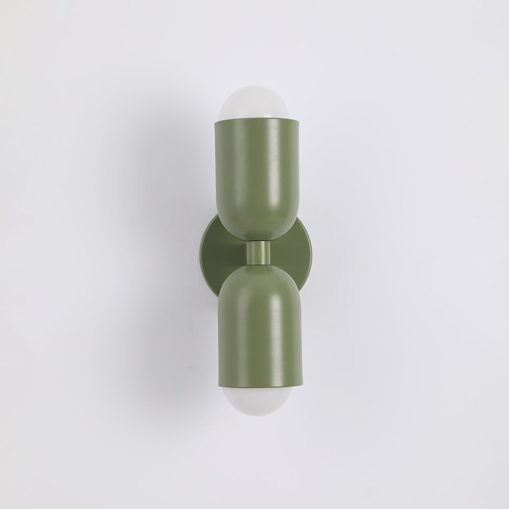 Double-Headed Wall Light, Colorful Painted Metal Shades, E26 LED Included