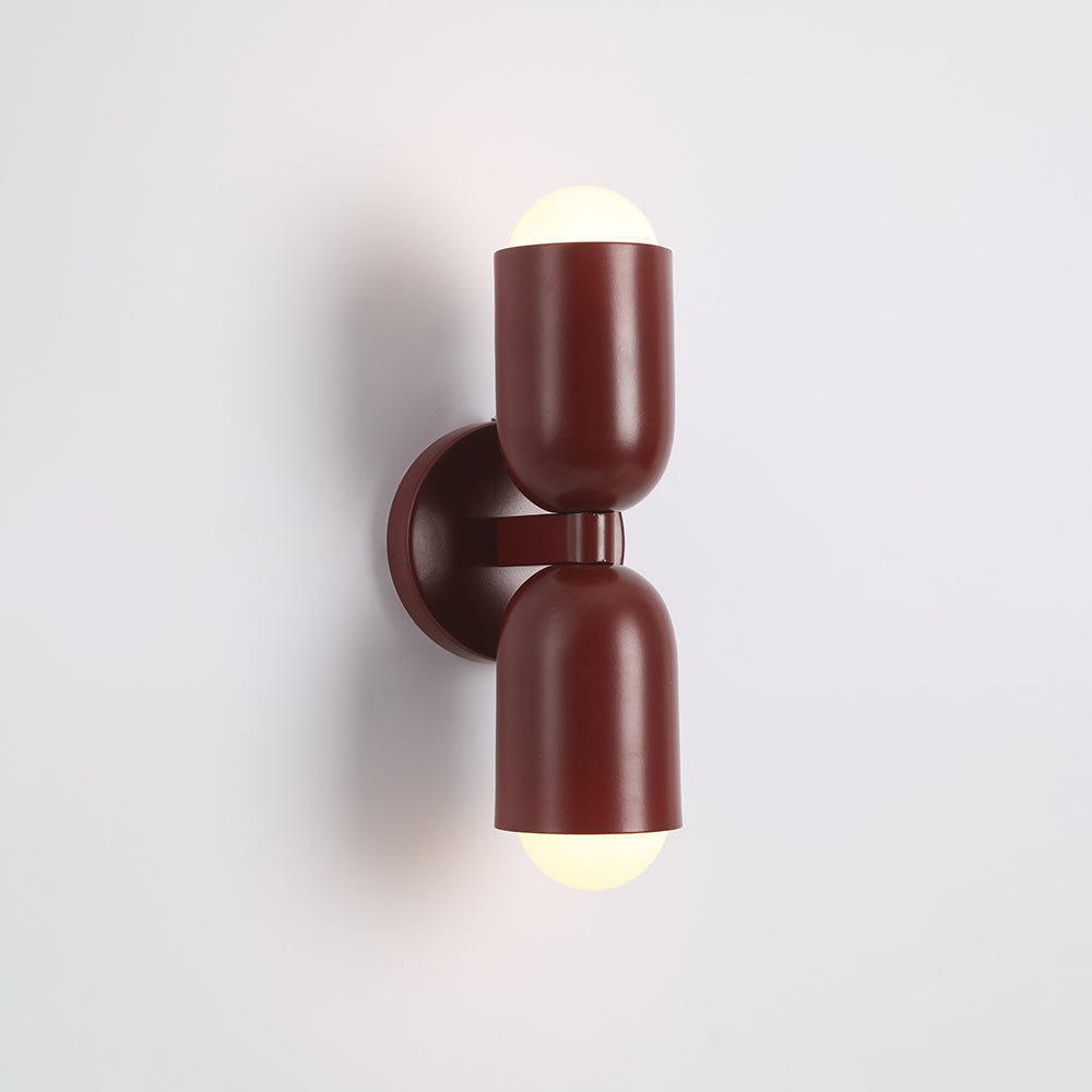 Double-Headed Wall Light, Colorful Painted Metal Shades, E26 LED Included