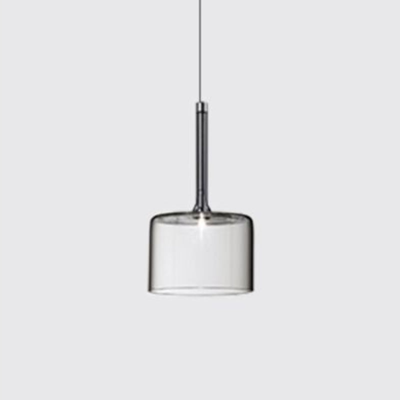 Minimalist Glass Pendant Light, Clear Red Orange or Grey, 3 Sizes, G4 Base