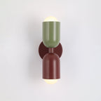 Double-Headed Wall Light, Colorful Painted Metal Shades, E26 LED Included