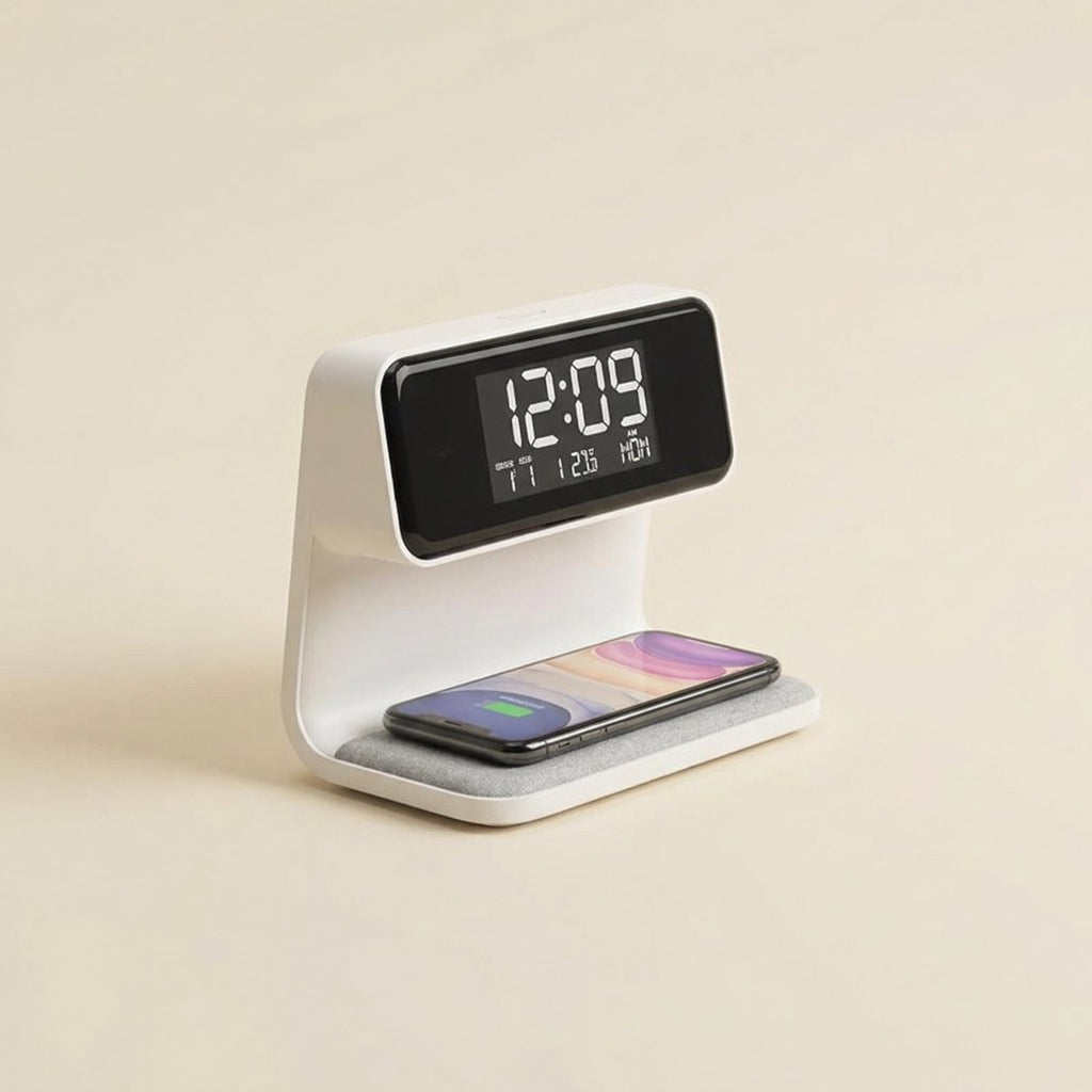 3-in-1 Night Light, Digital Alarm Clock & Wireless Charging Pad
