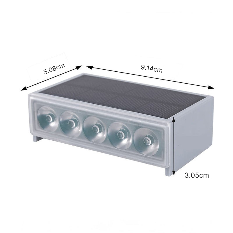 ABS Solar Step Light Fixtures With Dusk-To-Dawn Sensor, Gray