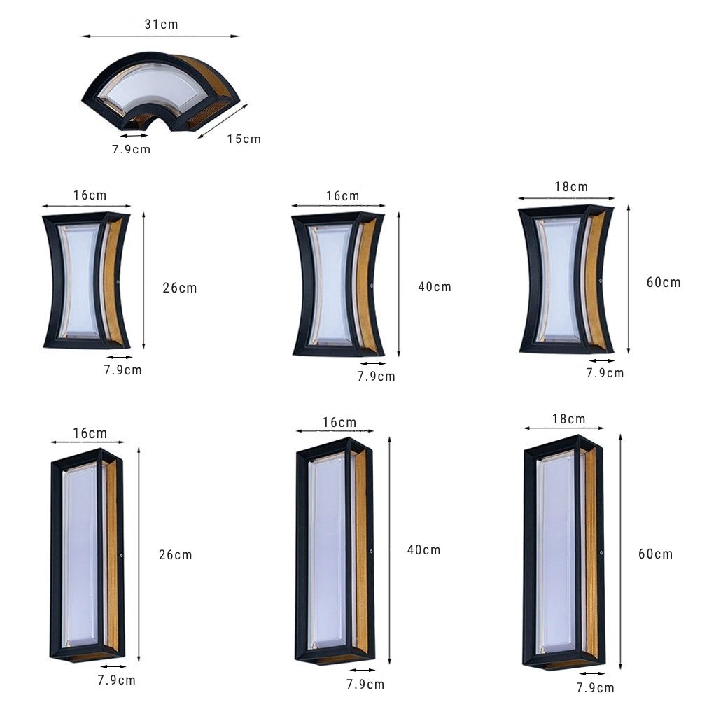 Lampe murale extérieure Quest noire et or, aluminium poli, design IP65  