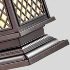 Die-Cast Aluminum Pillar Light, Lantern Shade With 3-Step LED