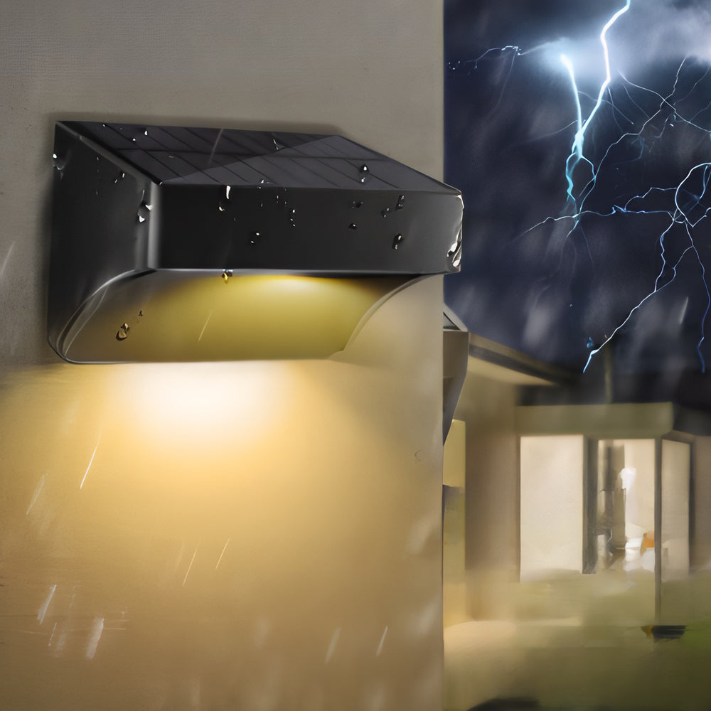 Luz de Parede Exterior Solar Dusk-To-Dawn com LEDs Branco Quente e RGB