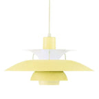 Multicolor Pendant Light With LED Glow, Tiered-Shade Retro Ceiling Lamp