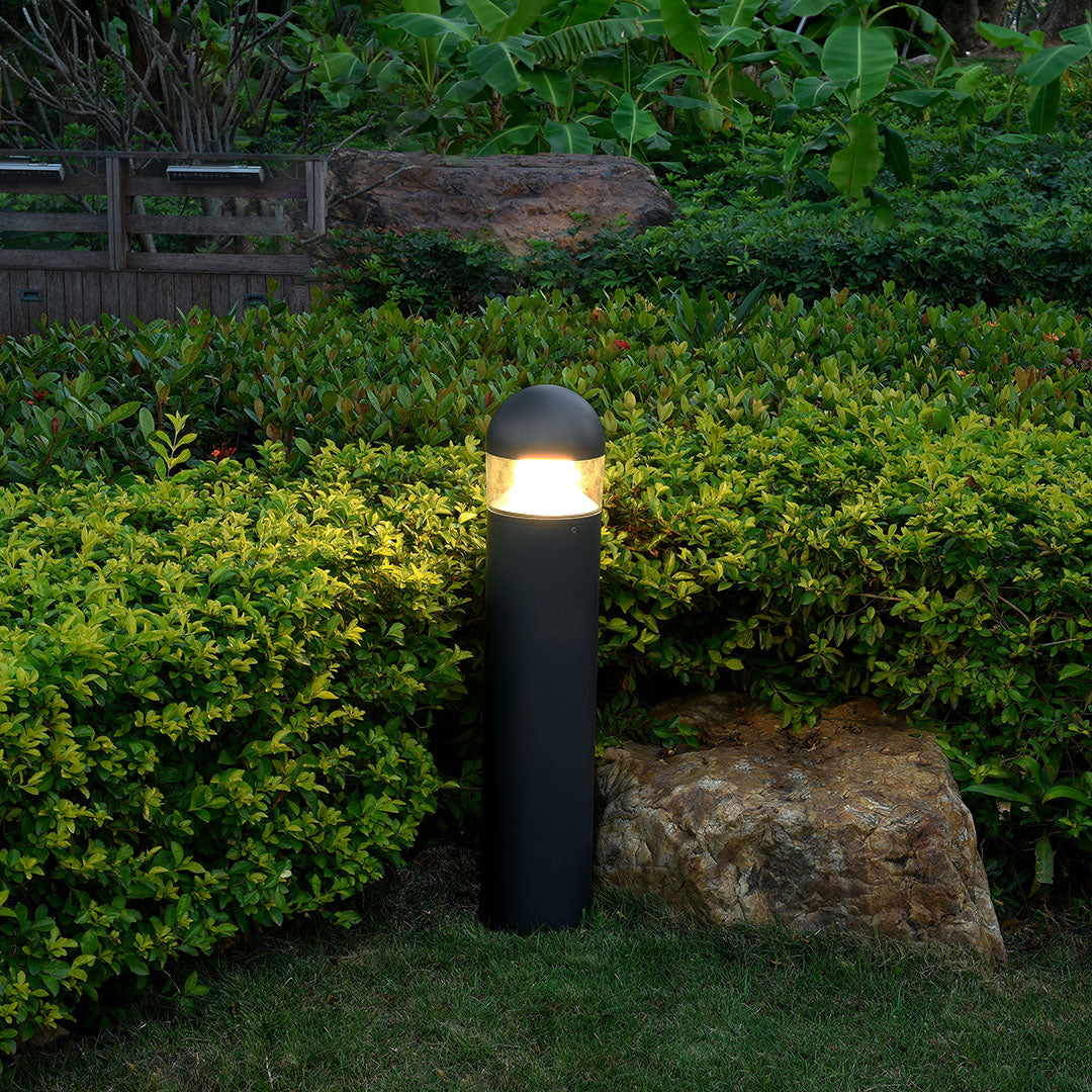 Udendørs aluminiums pullertlampe, 31-tommer nordisk stolpe med varm LED