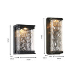 Emery Wall Light For Outdoors, Rectangular Design With Water-Drop Glass Shade