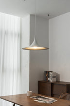 Semi pendel, bueformet spunset aluminiums-skærm, E26/E27, fast installation