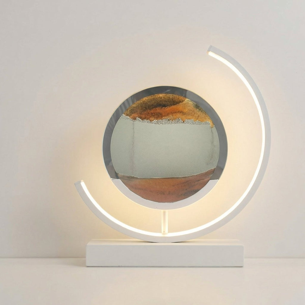 Bordlampe med flytende sandkunst, varm-til-kald berørings-LED, 12 tommer