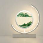 Bordlampe med flytende sandkunst, varm-til-kald berørings-LED, 12 tommer
